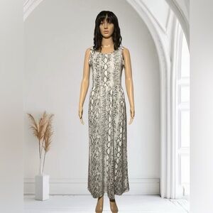 Elegant Snake Print Maxi Dress